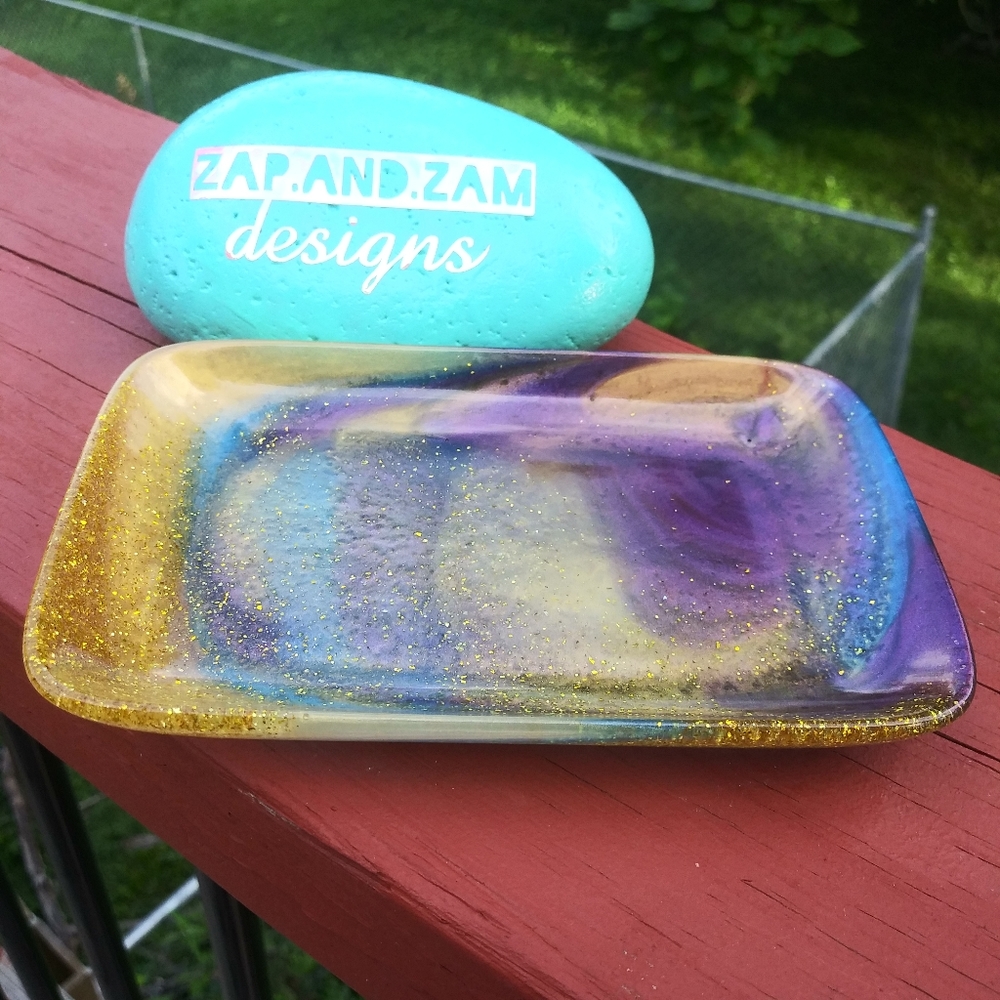 ✨SOLD✨Soap Dish Tray Resin Art Cute Mermaid Sparkly Beautiful Handmade Cute - Picture 12 of 15